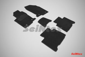 3 089 р. Комплект ворсовых ковриков в салон LUX Seintex  Lexus NX  200 (2014-2021) (Чёрный). Увеличить фотографию 1