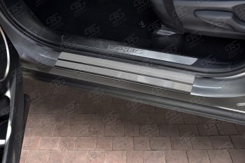1 749 р. Накладки порожков салона Russtal  Lexus NX  200 (2014-2021) (Нержавейка полированная). Увеличить фотографию 2