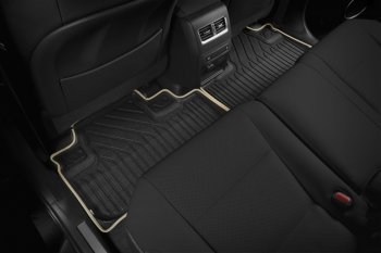 4 999 р. Коврик в салони премиум-класса Kvest Lexus RX 200T AL20 дорестайлинг (2015-2017) (Черный с бежевой окантовкой). Увеличить фотографию 3
