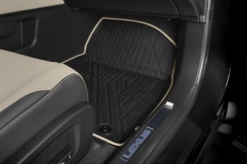 4 999 р. Коврик в салони премиум-класса Kvest Lexus RX 350 AL20 дорестайлинг (2015-2019) (Черный с бежевой окантовкой). Увеличить фотографию 5