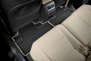 4 999 р. Коврик в салони премиум-класса Kvest Lexus RX 200T AL20 дорестайлинг (2015-2017) (Черный с бежевой окантовкой). Увеличить фотографию 6