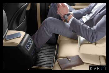 4 999 р. Коврик в салони премиум-класса Kvest Lexus RX 200T AL20 дорестайлинг (2015-2017) (Черный с бежевой окантовкой). Увеличить фотографию 10