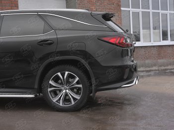 10 199 р. Защита заднего бампера (Ø63 уголки, нержавейка, NOT F-SPORT) Russtal  Lexus RX350L  AL20 (2017-2022). Увеличить фотографию 3