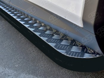 20 999 р. Порожки для ног (кроме комплектации F-Sport) Russtal (Ø42 мм)  Lexus RX350L  AL20 (2017-2022) (Лист алюминиевый, труба - сталь окрашенная в черный цвет). Увеличить фотографию 1