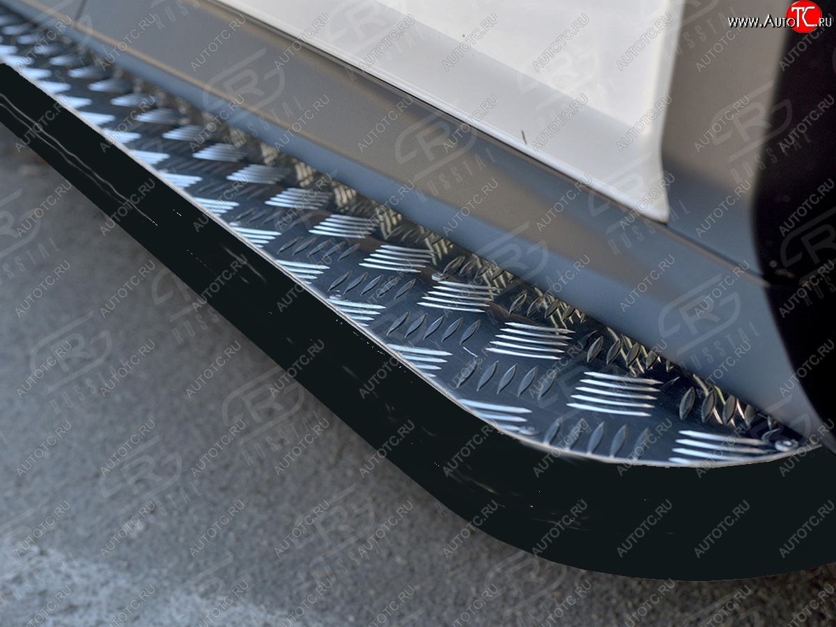 20 999 р. Порожки для ног (кроме комплектации F-Sport) Russtal (Ø42 мм) Lexus RX350L AL20 дорестайлинг (2017-2019) (Лист алюминиевый, труба - сталь окрашенная в черный цвет)