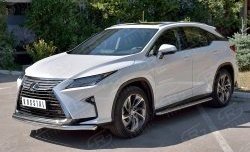 21 699 р. Защита переднего бампера (2 трубыØ63 и 42 мм, нержавейка) SLITKOFF Lexus RX 200T AL20 дорестайлинг (2015-2017). Увеличить фотографию 2