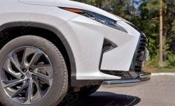 21 699 р. Защита переднего бампера (2 трубыØ63 и 42 мм, нержавейка) SLITKOFF Lexus RX 200T AL20 дорестайлинг (2015-2017). Увеличить фотографию 3