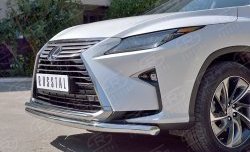 21 699 р. Защита переднего бампера (2 трубыØ63 и 42 мм, нержавейка) SLITKOFF Lexus RX 200T AL20 дорестайлинг (2015-2017). Увеличить фотографию 4