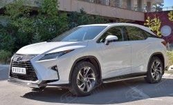 15 649 р. Защита переднего бампера (Ø75х42 мм, нержавейка) Russtal Lexus RX 200T AL20 дорестайлинг (2015-2017). Увеличить фотографию 2