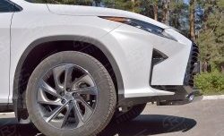 15 649 р. Защита переднего бампера (Ø75х42 мм, нержавейка) Russtal Lexus RX 200T AL20 дорестайлинг (2015-2017). Увеличить фотографию 3