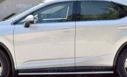 30 649 р. Защита порогов с круглыми вставками для ног из овальной трубы диаметром 120x60 мм Russtal  Lexus RX  200T (2015-2017). Увеличить фотографию 1
