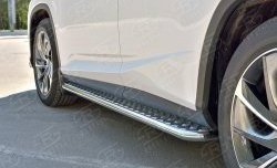 22 749 р. Широкая защита порогов из трубы диаметром 42 мм Russtal  Lexus RX  200T (2015-2017). Увеличить фотографию 2
