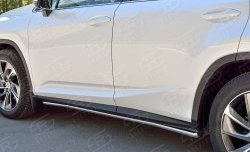 13 849 р. Защита порогов из круглой трубы диаметром 42 мм Russtal  Lexus RX  200T (2015-2017). Увеличить фотографию 2