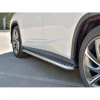 20 999 р. Широкая защита порогов с трубой диаметром 42 мм Russtal v2  Lexus RX  200T (2015-2017). Увеличить фотографию 2