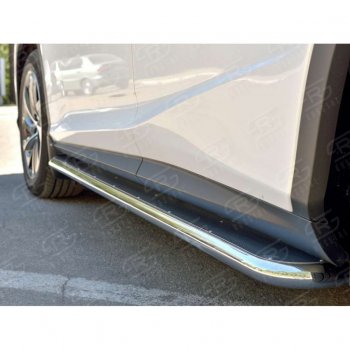 30 649 р. Широкая защита порогов с трубой диаметром 42 мм Russtal v3  Lexus RX  200T (2015-2017). Увеличить фотографию 2