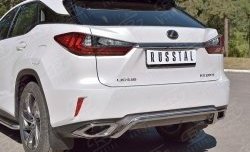 13 999 р. Защита заднего бампера (Ø42 мм волна под машину, нержавейка) Russtal Lexus RX 200T AL20 дорестайлинг (2015-2017). Увеличить фотографию 3