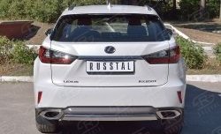 Защита заднего бампера (Ø75x42 мм, нержавейка) Russtal Lexus RX 200T AL20 дорестайлинг (2015-2017)