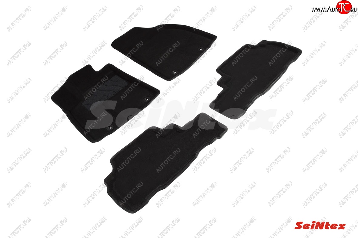 4 999 р. Комплект 3D ковриков в салон (ворсовые / чёрные) Seintex Lexus RX 350 AL10 дорестайлинг (2008-2012)