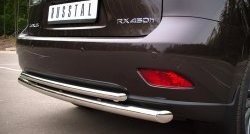 16 999 р. Защита заднего бампера (Ø63 и 42 мм, с подъемом (дуга), нержавейка) Russtal  Lexus RX ( 350,  450H,  270) (2008-2012). Увеличить фотографию 3