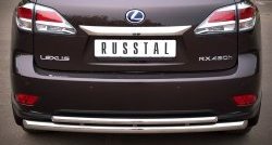 16 999 р. Защита заднего бампера (Ø63 и 42 мм, с подъемом (дуга), нержавейка) Russtal  Lexus RX ( 350,  450H,  270) (2008-2012). Увеличить фотографию 1