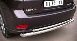 15 999 р. Защита заднего бампера (Ø76 и 42 мм с перемычками, нержавейка) Russtal  Lexus RX ( 350,  450H,  270) (2008-2012). Увеличить фотографию 2
