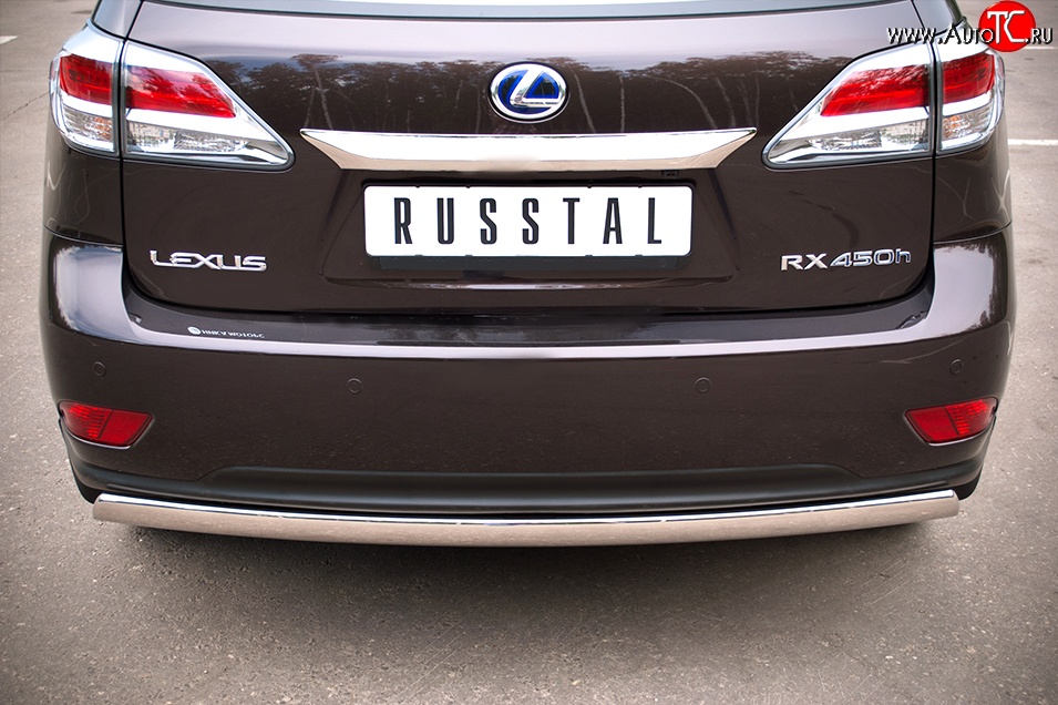 16 849 р. Защита заднего бампера (Ø75x42 мм, нержавейка) Russtal Lexus RX 270 AL10 дорестайлинг (2010-2012)