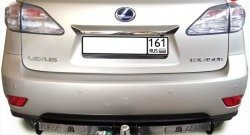 9 199 р. Фаркоп Лидер Плюс (c нерж. пластиной) Lexus RX 450H AL10  дорестайлинг (2009-2012) (Без электропакета). Увеличить фотографию 1