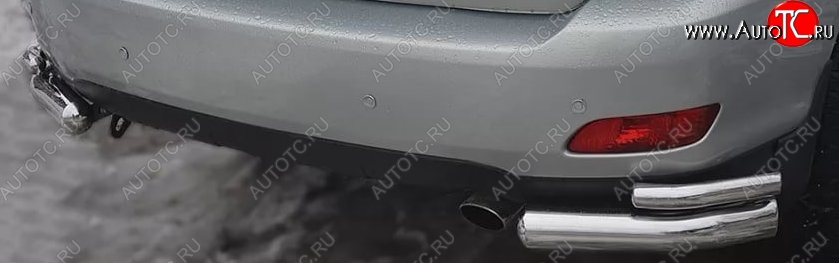 20 999 р. Защита заднего бампера (2 трубы Ø76 и 42 мм уголки, нержавейка, пневмоподвеска) Russtal  Lexus RX  330 (2003-2006)