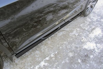 13 899 р. Защита порогов из труб d76 Slitkoff (с проступью)  Lexus RX  350 (2015-2019) (Цвет: серебристый). Увеличить фотографию 1