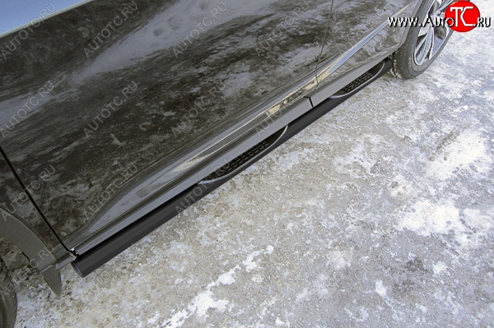 13 899 р. Защита порогов из труб d76 Slitkoff (с проступью)  Lexus RX  350 (2015-2019) (Цвет: серебристый)