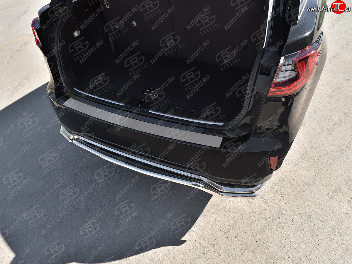 2 699 р. Защитная накладка заднего бампера Russtal  Lexus RX  350 (2015-2019) (Нержавейка шлифованная)