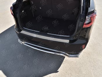 2 199 р. Защитная накладка заднего бампера Russtal Lexus RX 350 AL20 дорестайлинг (2015-2019) (Нержавейка полированная). Увеличить фотографию 1