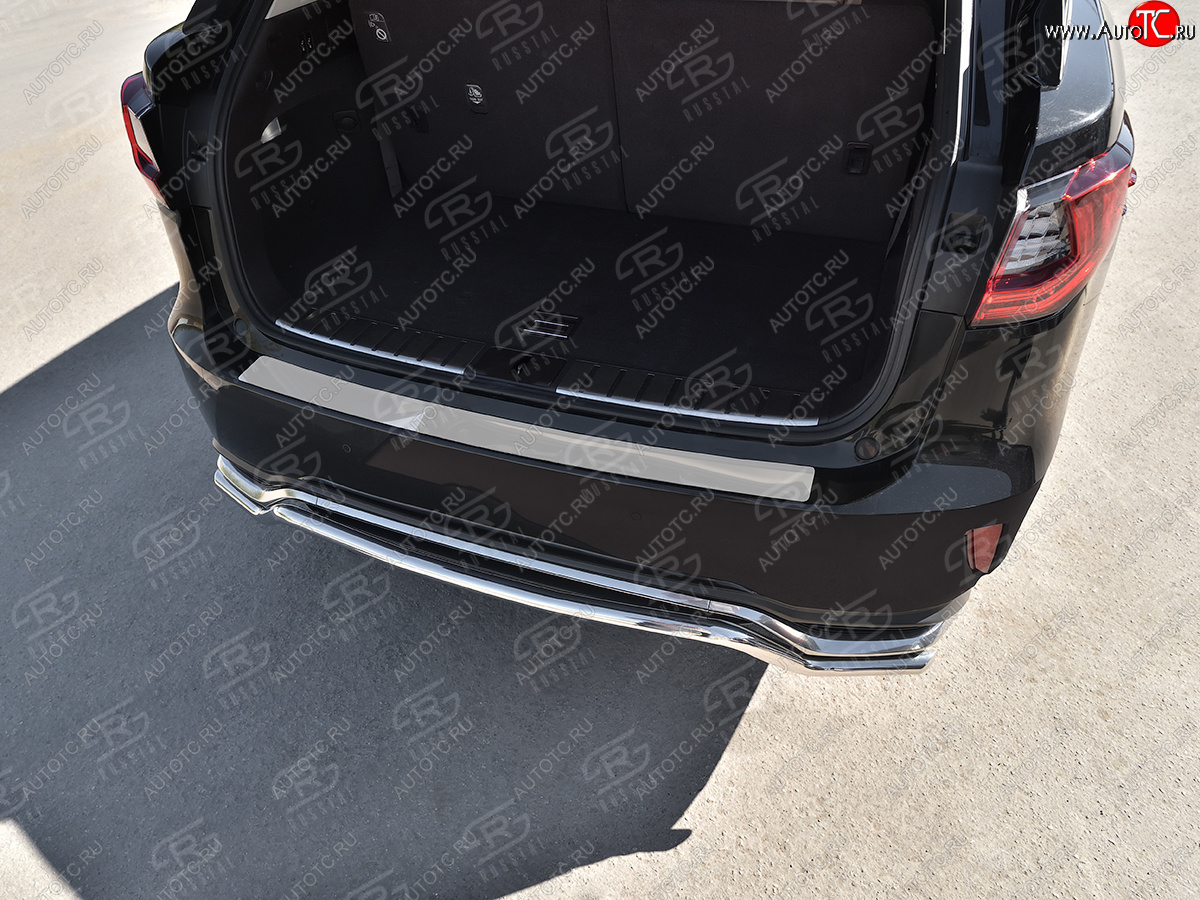 2 199 р. Защитная накладка заднего бампера Russtal  Lexus RX  350 (2015-2019) (Нержавейка полированная)
