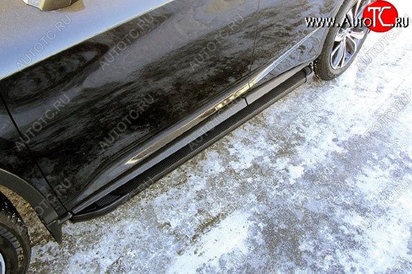 13 799 р. Пороги алюминиевые Slitkoff Lexus RX 350 AL20 дорестайлинг (2015-2019) (Optima Black )