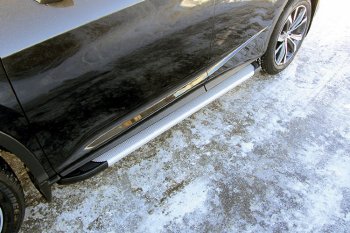 13 799 р. Пороги алюминиевые Slitkoff  Lexus RX  350 (2015-2019) (Optima Silver). Увеличить фотографию 1