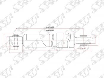 Амортизатор задний SAT (LH=RH) Lexus RX 350 AL10 дорестайлинг (2008-2012)
