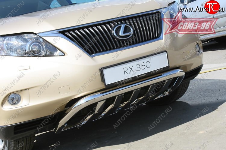 30 104 р. Защита переднего бампера нижняя Souz-96 (d60).  Lexus RX  350 (2008-2012)
