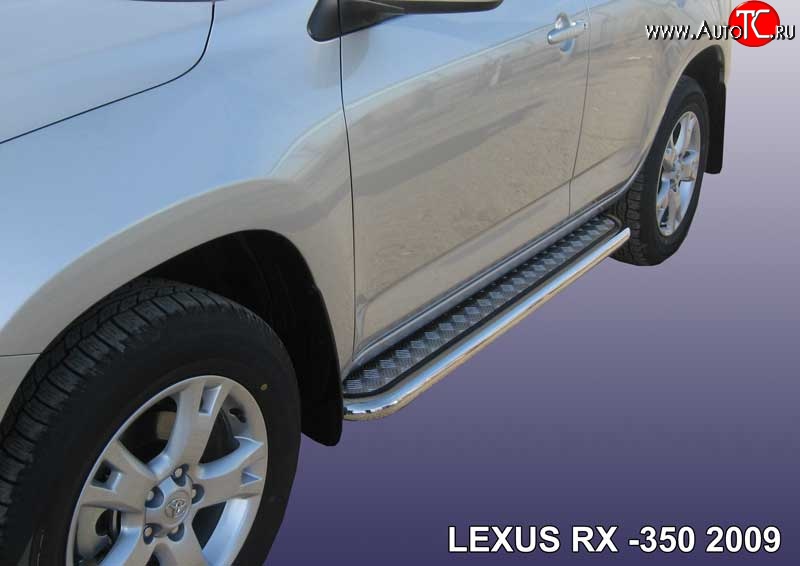17 899 р. Широкая защита порогов Slitkoff  Lexus RX  350 (2008-2012) (Нержавейка, Полированная)