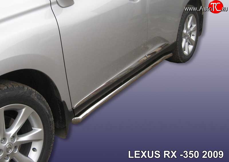 13 999 р. Защита порогов из круглой трубы диаметром 57 мм с загнутыми краями Slitkoff  Lexus RX  350 (2008-2012) (Нержавейка, Полированная)