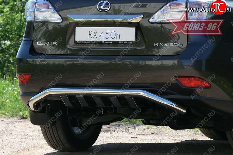 25 649 р. Защита заднего бампера Souz-96 (d60)  Lexus RX  350 (2008-2012)