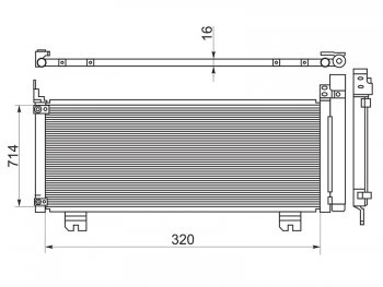 9 499 р. Радиатор кондиционера SAT Lexus RX 450H AL10  дорестайлинг (2009-2012). Увеличить фотографию 1