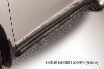 10 899 р. Защита порогов Slitkoff  Lexus RX  350 (2012-2015) (Цвет: серебристый). Увеличить фотографию 1
