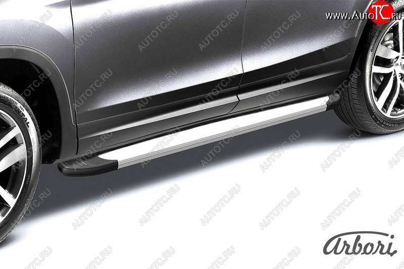 10 619 р. Порожки для ног Arbori Optima Silver Lifan X60 2-ой рестайлинг (2016-2024)