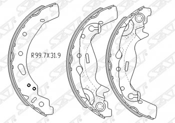 1 099 р. Колодки тормозные SAT (задние) Mazda 2/Demio DE дорестайлинг (2007-2011). Увеличить фотографию 1