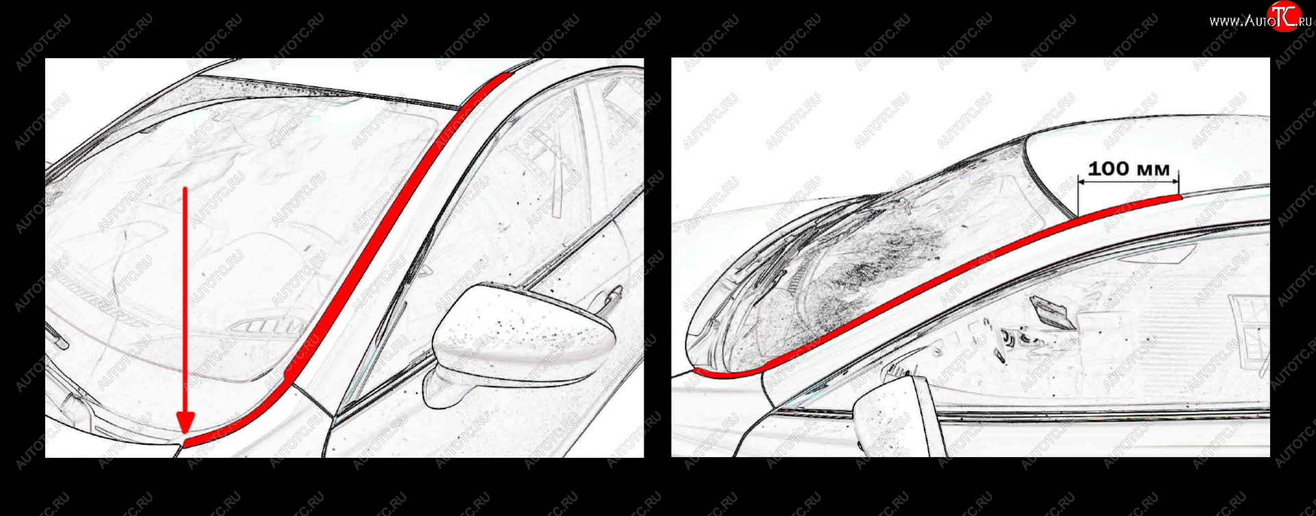 1 849 р. Водостоки лобового стекла Стрелка 11 Mazda 3/Axela BM рестайлинг седан (2016-2019)