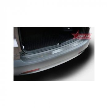 419 р. Накладка защитная на задний бампер с рисунком 5d Souz96 нержавеющая сталь Mazda 3/Axela BM дорестайлинг, хэтчбэк (2013-2016). Увеличить фотографию 1
