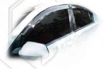 2 079 р. Дефлектора окон CA-Plastic  Mazda 3/Axela  BK (2003-2009) (Classic полупрозрачный, Без хром.молдинга). Увеличить фотографию 1