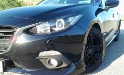 3 889 р. Клыки на передний бампер Style Mazda 3/Axela BM дорестайлинг седан (2013-2016) (Неокрашенные). Увеличить фотографию 2