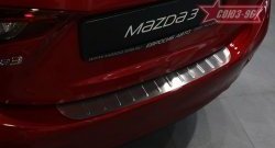 2 204 р. Накладка на задний бампер Souz-96 (штампованная)  Mazda 3/Axela  BM (2013-2016). Увеличить фотографию 1
