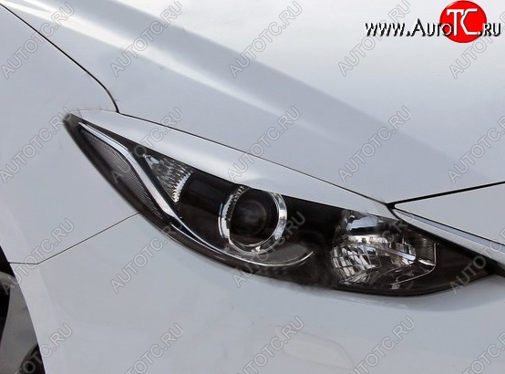 999 р. Реснички на фары Tuning-Sport v2 (для галогеновой оптики)  Mazda 3/Axela  BM (2013-2016) (Неокрашенные)